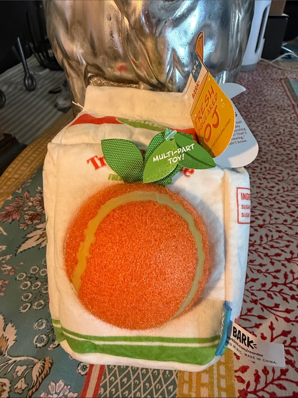 🆕 BARK Fresh Squeaked Tropics OJ Multi-Part Dog Toy